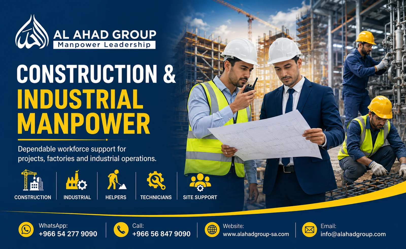 AL AHAD GROUP industrial and construction manpower team supporting employers in Jeddah, Saudi Arabia